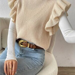SHEIN tan sweater vest